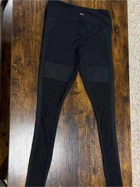 Alo Yoga Lean Mesh Wrap Leggings Black Size Small